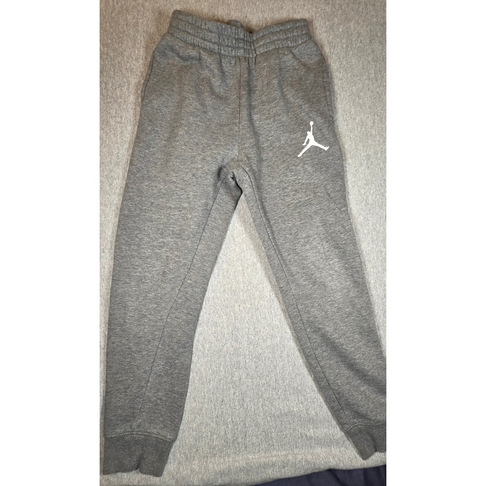 Jordan Kids Heather Gray Jumpman Fleece Jogger Sweatpants Size 8-10 Years